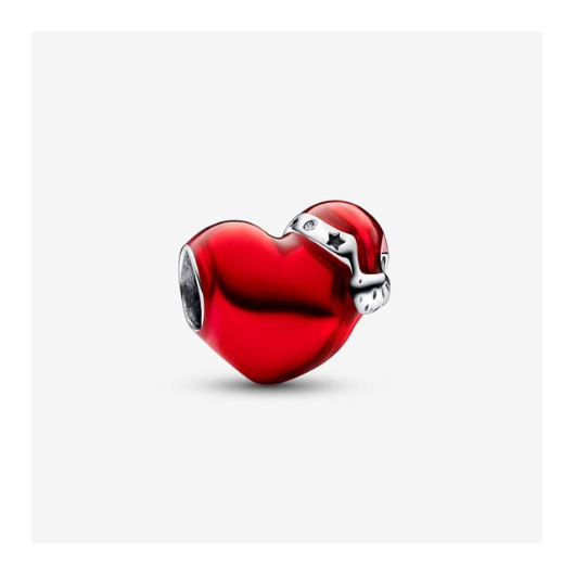 Juweel PANDORA Metallic Red Christmas Heart 792336C01