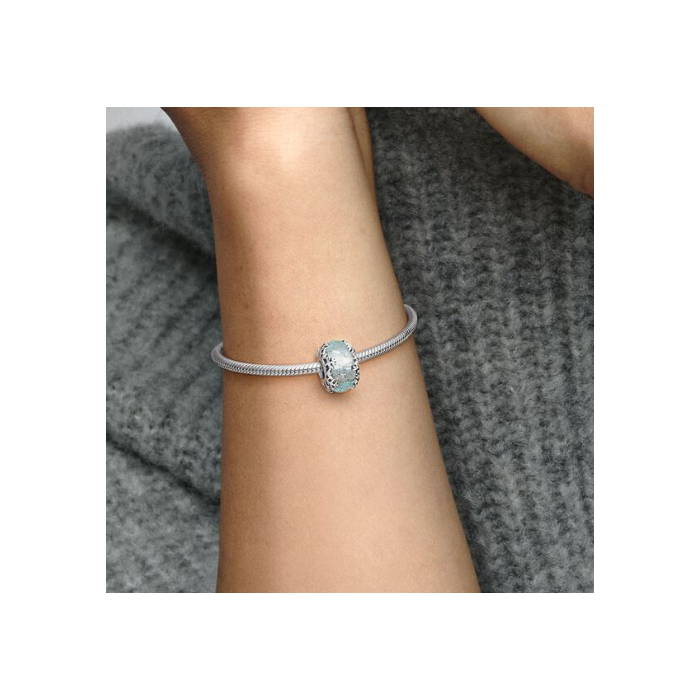 Juweel PANDORA Winter Blue Snowflake Murano Bedel 792377C00