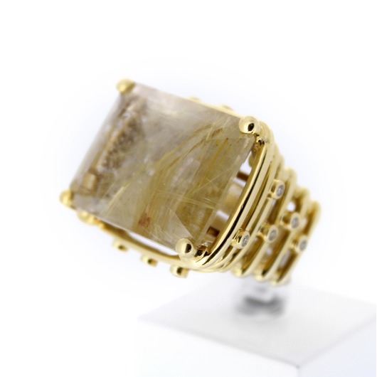Juweel Ring geelgoud 18 karaat briljanten Ruthyl quartz '67305-1154-TWDH'
