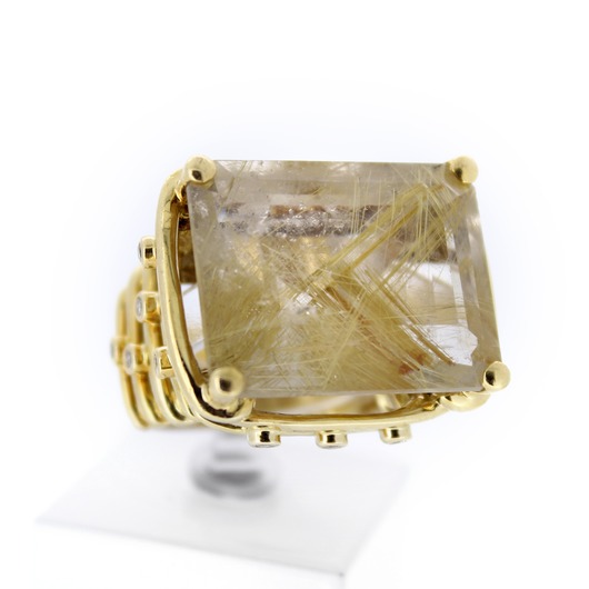 Juweel Ring geelgoud 18 karaat briljanten Ruthyl quartz '67305-1154-TWDH'