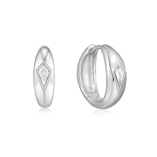 Juweel Ania Haie Dance 'Til Dawn Sparkle Dome Hoop Earrings E041-06H-W Juweel Ania Haie Dance 'Til Dawn Sparkle Dome Hoop Earrings E041-06H-W