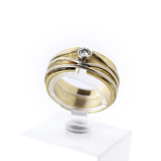 Juweel Ring bicolor goud 18 karaat gezet met briljant '68319-1194-TWDH' Juweel Ring bicolor goud 18 karaat gezet met briljant '68319-1194-TWDH'