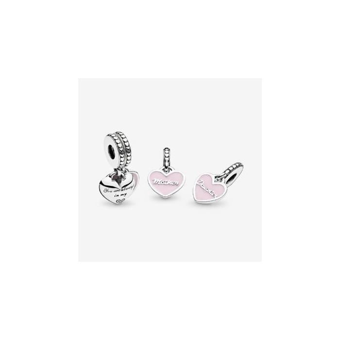 Juweel Pandora Mother and Daughter split Heart dangle 792072EN40