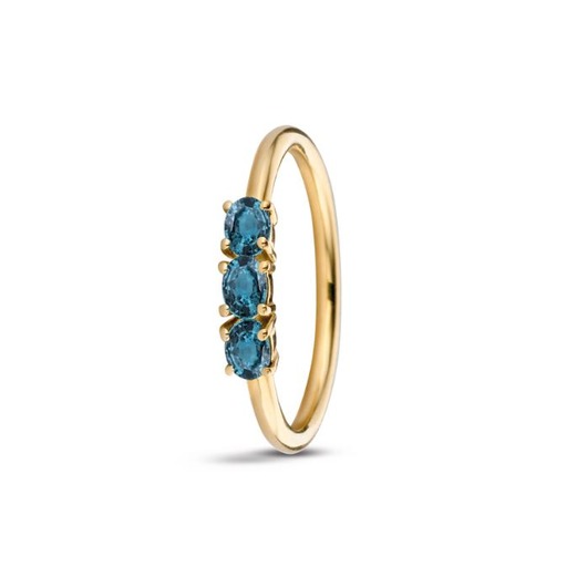 Juweel Miss Spring Brilliantly ring 14K geelgoud london blue topaas MSR702GG-LBT Juweel Miss Spring Brilliantly ring 14K geelgoud london blue topaas MSR702GG-LBT