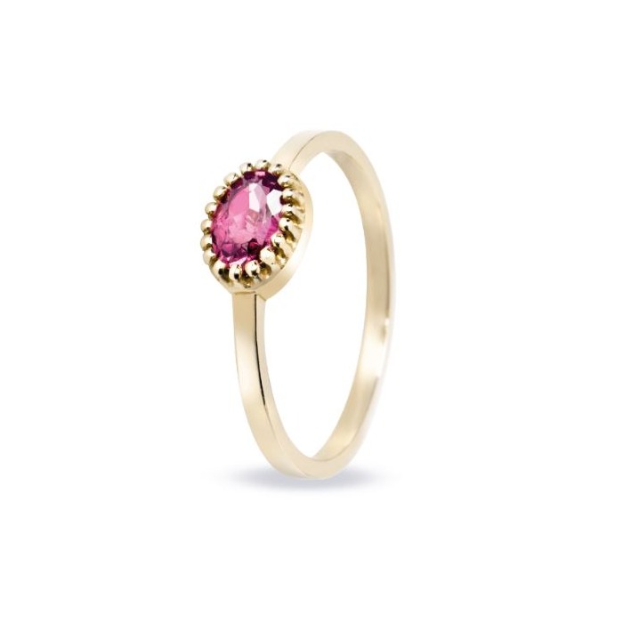 Juweel Miss Spring Ma Petite ring 14K geelgoud met rhodoliet MSR510RHGG