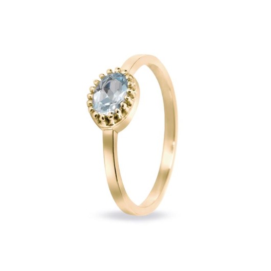 Juweel Miss Spring Ma Petite ring 14K geelgoud met blauwe topaas MSR510BTGG