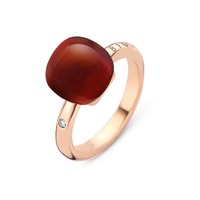 Juweel Bigli Mini Sweety ring 18k rosé goud rookkwarts met koraal 20R88Rsqpc Juweel Bigli Mini Sweety ring 18k rosé goud rookkwarts met koraal 20R88Rsqpc