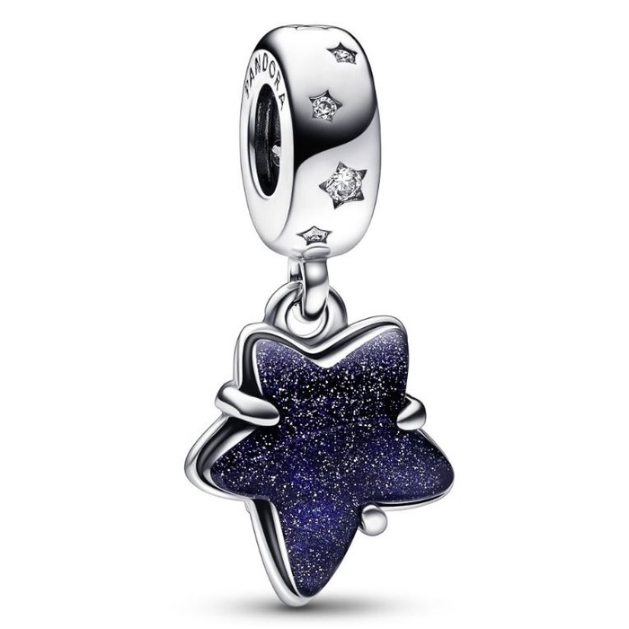 Juweel PANDORA Moments Star Aventurine Blue Murano Glass 792368C01