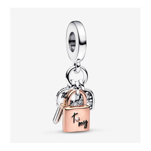 Juweel Pandora Moments Padlock, Key & Heart charm 782506C01 Juweel Pandora Moments Padlock, Key & Heart charm 782506C01