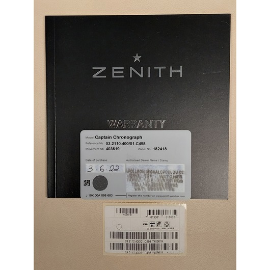Horloge Zenith El Primero Captain Chronograph 03.2110.400/01.C498 '67593-641-TWDH'