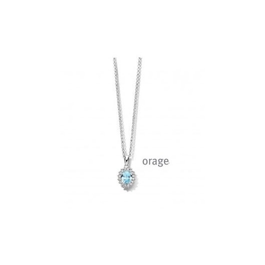 Juweel Orage Zilver Collier Entourage Blauwe Topaas AT301
