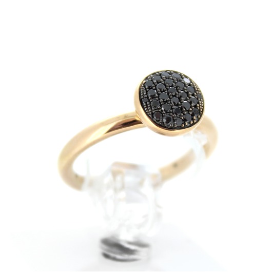 Juweel Tirisi Jewelry ring 18karaat rosé goud zwarte diamant TR1117BLDP 'OTL-2049'