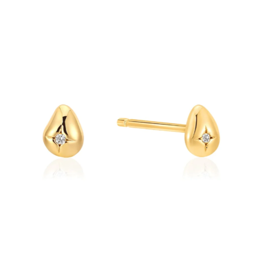 Juweel Ania Haie Pearl Power Goldplated Pebble Sparkle Stud Earrings E043-05G
