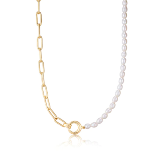 Juweel Ania Haie Pearl Power Pearl Chunky Link Chain Necklace N043-01G