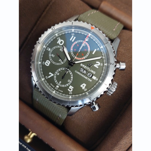 Horloge Breitling 8 Chronograph 43 Curtiss Warhawk Aviator Navitimer A133161A1L1X2 '69489-668-TWDH'