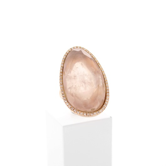 Juweel Ring rosé goud 18K Quartz briljant '70052-1241-TWDH'