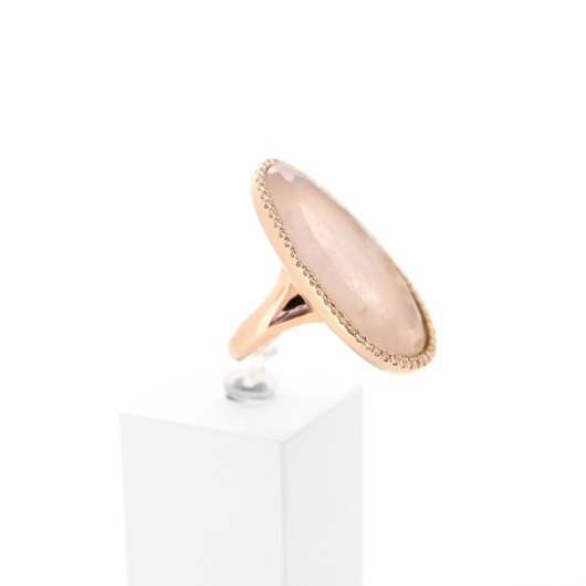 Juweel Ring rosé goud 18K Quartz briljant '70052-1241-TWDH'