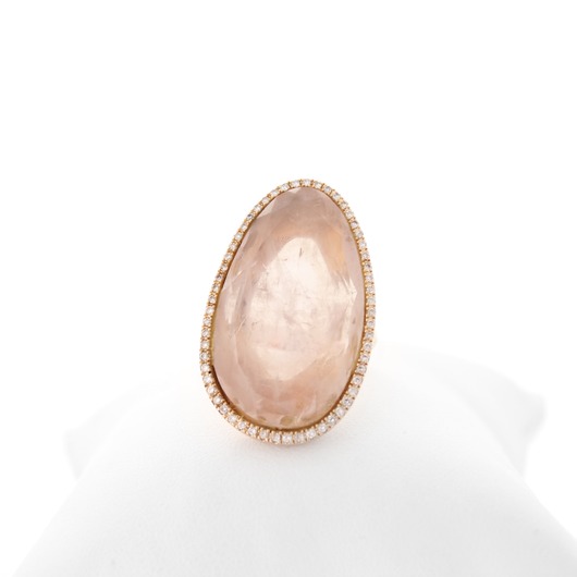 Juweel Ring rosé goud 18K Quartz briljant '70052-1241-TWDH'