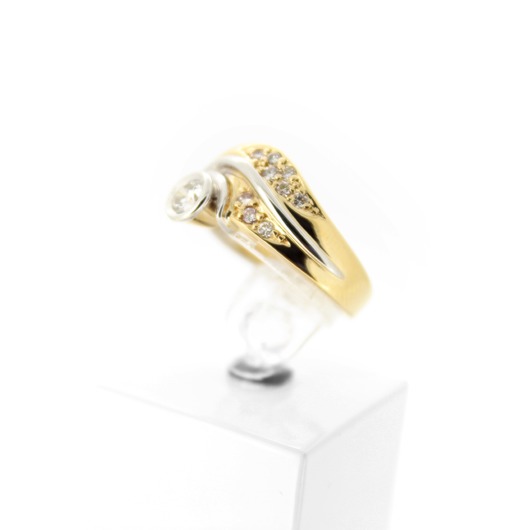 Juweel Ring bicolorgoud 18 karaat met briljant '70050-1240-TWDH'