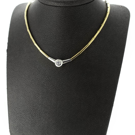 Juweel Collier bicolor goud 18 karaat met briljant 'CV-1315-TWDH'
