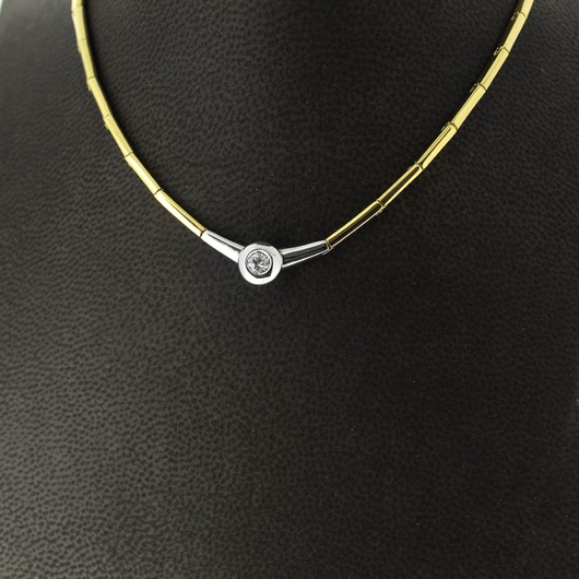 Juweel Collier bicolor goud 18 karaat met briljant 'CV-1315-TWDH'