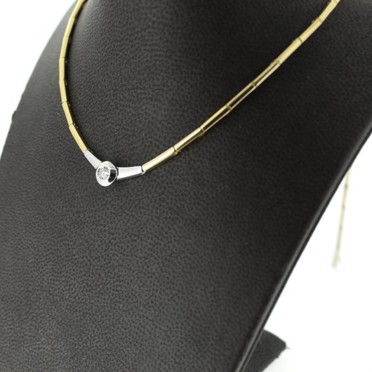 Juweel Collier bicolor goud 18 karaat met briljant 'CV-1315-TWDH'