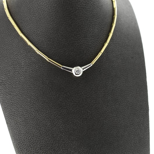 Juweel Collier bicolor goud 18 karaat met briljant 'CV-1315-TWDH'