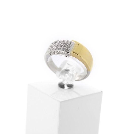 Juweel Ring bicolor goud 18 karaat Briljanten 'CV-1328-TWDH'