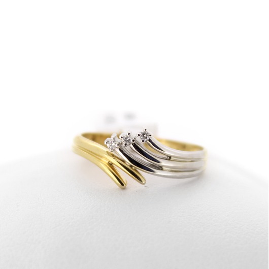 Juweel Ring bicolor goud 18 karaat briljanten 'CV-1324-TWDH' 