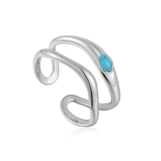 Juweel Ania Haie Making Waves Turquoise Wave Double Band Adjustable ring R044-03H