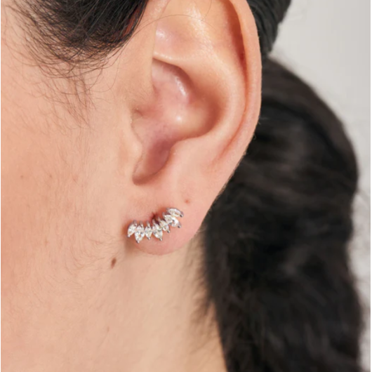 Juweel Ania Haie Ear Edit Sparkle Marquise Climber Barbell Single Earring E047-08H