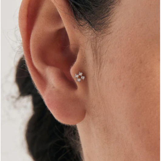 Juweel Ania Haie Ear Edit Sparkle Cross Barbell Single Earring E047-13H
