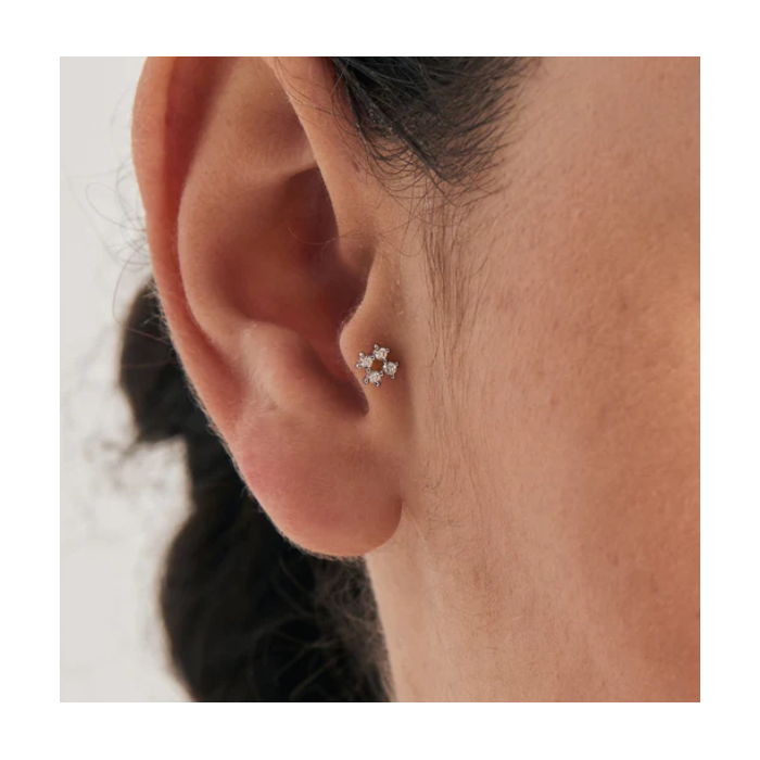 Juweel Ania Haie Ear Edit Sparkle Cross Barbell Single Earring E047-13H