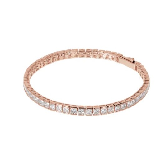 Juweel Bronzallure Altissima Princess Cut Tennis Bracelet rosé plated WSBZ01979.W-short