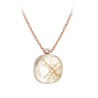 Juweel Bigli Mini Sweety collier 18k rosé goud rutielkwarts met witte parelmoer 20H34Rrutmpbi/42 Juweel Bigli Mini Sweety collier 18k rosé goud rutielkwarts met witte parelmoer 20H34Rrutmpbi/42