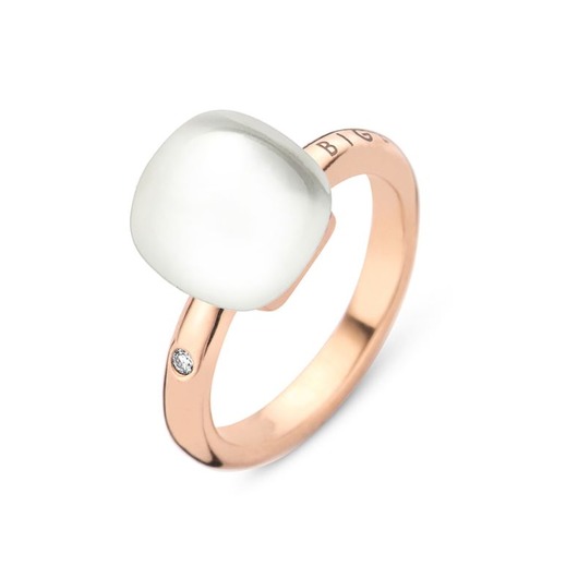 Juweel Bigli Mini Sweety Ring 20R88RCRMP Briljant 0.02ct - Bergkristal met parelmoer Juweel Bigli Mini Sweety Ring 20R88RCRMP Briljant 0.02ct - Bergkristal met parelmoer