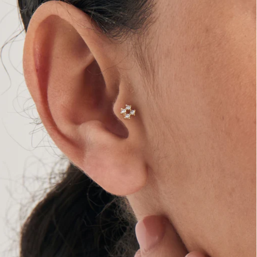 Juweel Ania Haie Ear Edit Sparkle Cross Barbell Single Earring E047-13G