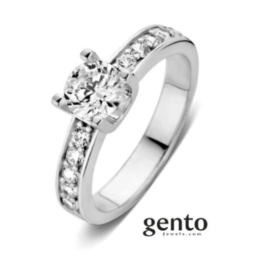 Juweel Gento zilver ring zirconium SR14 Juweel Gento zilver ring zirconium SR14