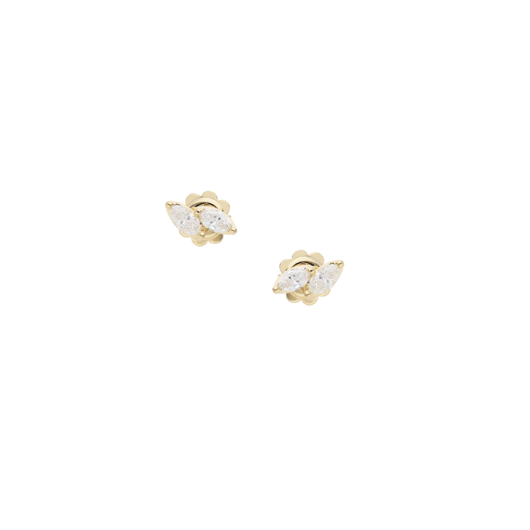 Juweel Clem Vercammen Collection Navette oorstekers 18 karaat geelgoud diamant B10564/W-Y