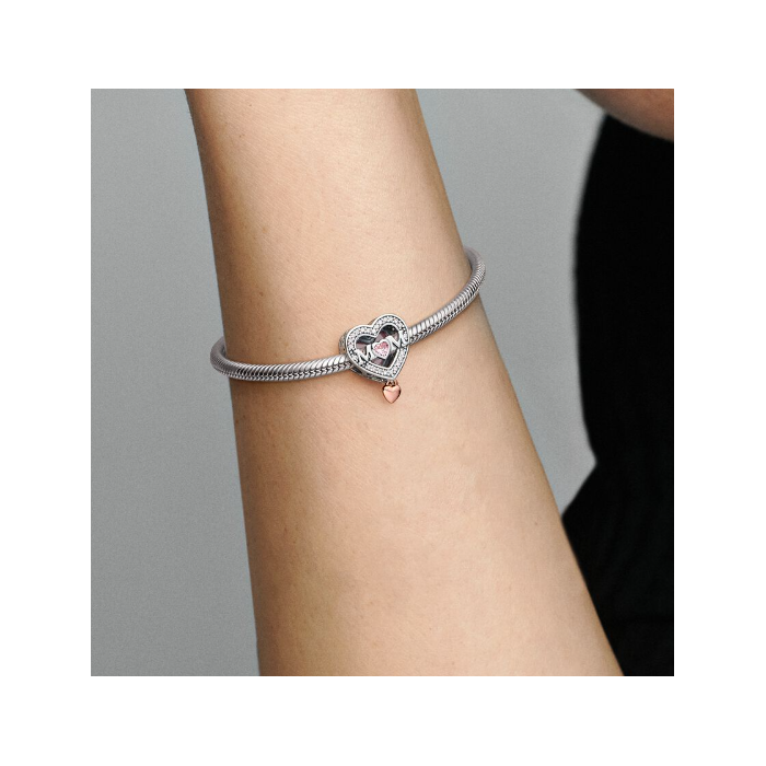 Juweel Pandora Two-Tone Openwork Mum & Heart charm 782653C01