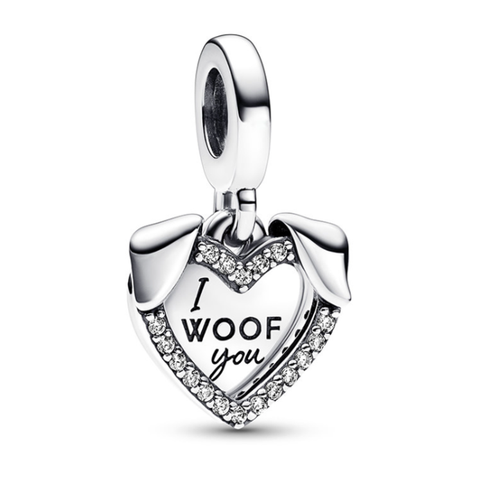 Juweel Pandora Hart & Hond Dubbele Hangende bedel 792647C01