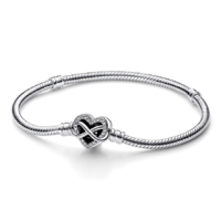 Juweel Pandora Moments Sprankelende snake chain armband met hart 592645C01 Juweel Pandora Moments Sprankelende snake chain armband met hart 592645C01