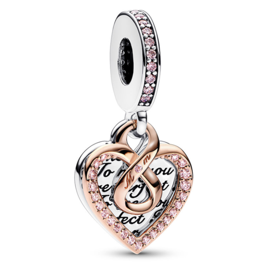 Juweel Pandora Two-Tone Infinity Heart Bedel 782641C01