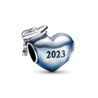 Juweel Pandora Blauwe 2023 Hartvormige afstudeerbedel 792590C01 Juweel Pandora Blauwe 2023 Hartvormige afstudeerbedel 792590C01