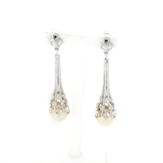 Juweel Oorbellen witgoud 18 karaat Parel 'CV-1356-TWDH' Juweel Oorbellen witgoud 18 karaat Parel 'CV-1356-TWDH'