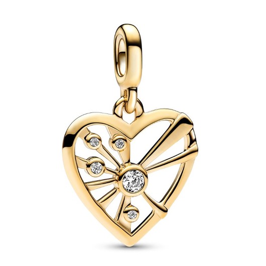 Juweel Pandora Heart 14k goldplated medaillon 762691C01