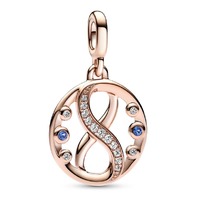 Juweel Pandora Infinity 14k rose goldplated medaillon 782696C01 Juweel Pandora Infinity 14k rose goldplated medaillon 782696C01