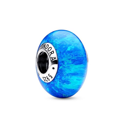 Juweel Pandora Sterling silver charm with deep Blue lab-created Opal 791691C02