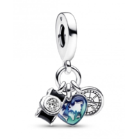 Juweel Pandora Camera, Heart & Compass dangle 792703C01 Juweel Pandora Camera, Heart & Compass dangle 792703C01