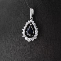 Juweel Hanger WItgoud 18 karaat briljant saffier 'CV-1367-TWDH' Juweel Hanger WItgoud 18 karaat briljant saffier 'CV-1367-TWDH'